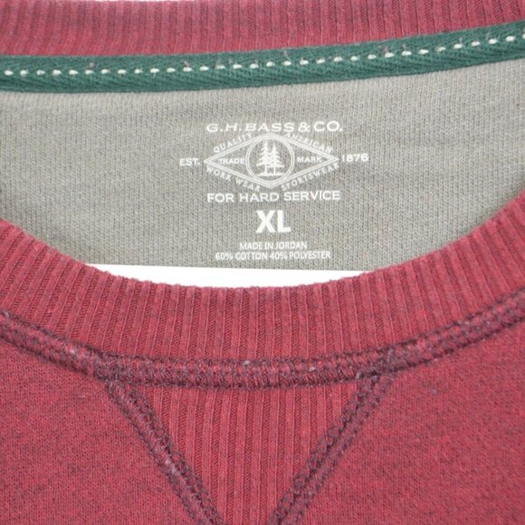 G.H. Bass & Co. Men's Burgundy Crewneck Sweater - Picture 2 of 3